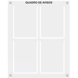 Quadro De Aviso Gestão Com 4 Displays A4 De Acrílico Branco