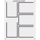 Quadro De Aviso Gestão Com 5 Displays A4 Acrílico 5 Preto