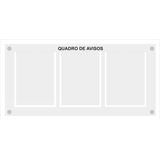 Quadro De Aviso Gestão Com 3 Displays A4 De Acrílico Branco