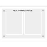 Quadro De Aviso Gestão Com 2 Displays A4 De Acrílico Branco