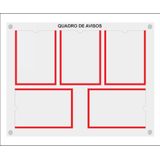 Quadro De Aviso Gestão Com 5 Displays A4 Acrílico 2 Vermelho