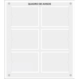 Quadro De Aviso E Gestão Com 6 Displays H A4 Acrílico Branco