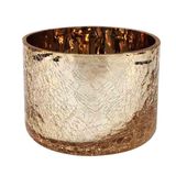 Castiçal Vaso De Vidro Rose Gold 12cm