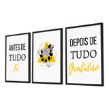 Quadro Decorativo Kit Antes De Tudo Fé - Gratidão