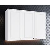 Armário Aéreo P/ Cozinha Americana C/ 3 Portas 120cm Branco - Henn
