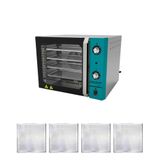 Forno Turbo Convec. Inox E Turquesa Fcsb4e 220v + 4 Assadeiras - Venâncio 220v