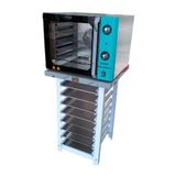 Forno Turbo Convec. Inox E Turquesa Fcsb4e 220v + Bancada Mes-004 + 8 Assadeiras - Venâncio 220v