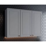 Armário Aéreo P/ Cozinha Americana C/ 3 Portas 120cm Cinza - Henn