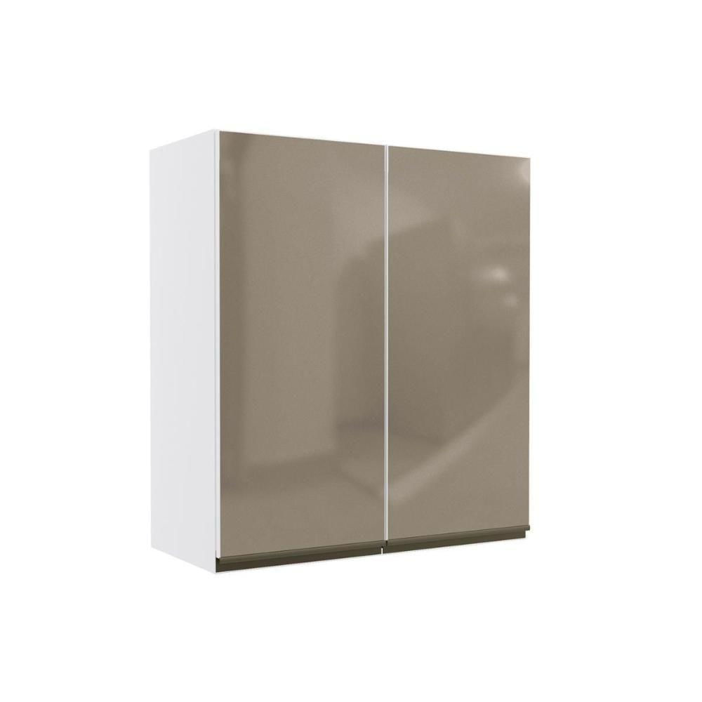 Armário Aéreo P/ Cozinha Maxxi G765 2 Portas C/ Vidro 80cm Polipropileno Branco - Kappesberg