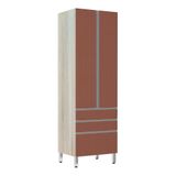 Paneleiro 70cm 2 Gavetas 1 Gavetão Lis Legno Crema Com Gaia