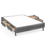 Cama Box Base C/gavetas Casal Poli Tecido Gray (138x27-c/4 Gavs) - Castor