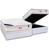 Cama Box Baú Casal: Colchão Molas Castor Pocket Gold Star Vitagel Slx + Base White(138x188)