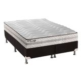 Cama Box Queen: Colchão Espuma D33 Paropas Pasquale Plus + Base Crc Suede Black(158x198)