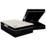 Cama Box Baú Queen: Colchão Espuma Luckspuma D33 / Ag65 Aspen Super Firme + Base Black(158x198)