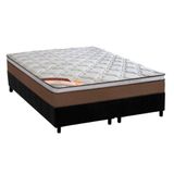 Cama Box King: Colchão Molas Castor Pocket Revolution + Base Crc Suede Black(193x203)