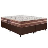 Cama Box Queen: Colchão Anatômico Herval D28/ag65 Bermont + Base Crc Courano Brown(158x198)