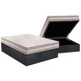 Cama Box Baú Casal: Colchão Anatômico Paropas D33 / Ag65 Confort + Base Crc Suede Gray(138x188)