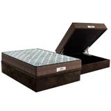 Cama Box Baú Casal: Colchão Molas Probel Ensacadas Prodormir Pallace + Base Brown(138x188)