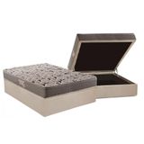 Cama Box Baú Casal: Colchão Espuma Herval Ag65 Fort Black Firme Pillow Top + Base Clean(138x188)