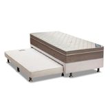 Cama Box C/auxiliar Solteiro: Colchão Ortobom Superpocket Light + Base Crc Courano Branco(88x188)