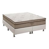 Cama Box Queen: Colchão Molas Ortobom Superpocket Celebrita + Base Crc Courano Branco(158x198)