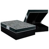 Cama Box Baú Queen: Colchão Espuma Probel D33 Prodormir Mega Resistente + Base Black(158x198)