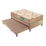 Cama Box C/auxiliar Solteiro: Colchão Espuma Polar D33 Pérola Clean + Base Crc Rústico Clean(88x188)
