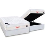 Cama Box Baú Casal: Colchão Molas Castor Pocket Gold Star Vitagel Max + Base White(138x188)