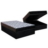 Cama Box Baú Casal: Colchão Ortopédico Ortobom D33 / Ep Iso 100 Ultra Firme + Base Black(138x188)