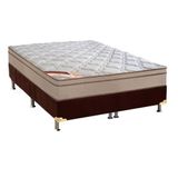 Cama Box King: Colchão Molas Castor Pocket Revolution Híbrido + Base Crc Suede Marrom(193x203)