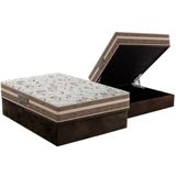 Cama Box Baú Casal: Colchão Anatômico Pelmex D28 / Ep Active Extra Firme Touch + Base Brown(138x188)