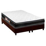 Cama Box King: Colchão Espuma D33 Castor Black E White + Base Crc Suede Brown(193x203)