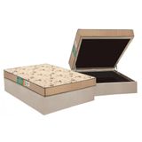 Cama Box Baú Casal: Colchão Espuma Polar D45 Pérola + Base Crc Suede Clean(138x188)