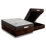 Cama Box Baú Casal: Colchão Molas Ensacadas Probel Prodormir Evolution + Base Brown(138x188)