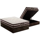 Cama Box Baú Casal: Colchão Ortopédico Probel Guarda Costas Extra Firme + Base Brown(138x188)