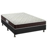 Cama Box Casal: Colchão Espuma D33 Probel Advanced + Base Crc Suede Black(138x188)