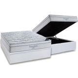 Cama Box Baú Casal: Colchão Molas Ensacadas Ortobom Superpocket Freedom Visco + Base White(138x188)