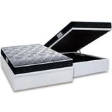 Cama Box Baú Casal: Colchão Espuma Probel D33/eppedic Prodormir Tech1500 + Base White(138x188)