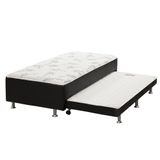 Cama Box C/auxiliar Conjugado Solteiro: Colchão Ortopédico Courano Nero Black (88x188) Ortobom