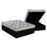 Cama Box Baú Casal: Colchão Espuma Ortobom D26 Physical Ultra Resistente + Base Black(138x188)