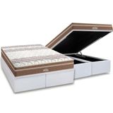 Cama Box Baú Queen: Colchão Probel D26 / Ag65 Mega Firme + Base White(158x198)