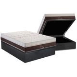 Cama Box Baú Casal: Colchão Molas Ensacadas Polar Masterpocket Sporting + Base Gray(138x188)