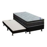 Cama Box C/auxiliar Solteiro: Colchão Ortobom Nanolasticlight + Base Crc Courano Black(88x188)