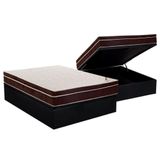 Cama Box Baú Casal: Colchão Ortopédico Ortobom Exclusive + Base Crc Courano Black(138x188)