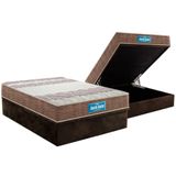 Cama Box Baú Casal: Colchão Probel D33 / Ep Double Face + Base Brown(138x188)