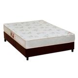 Cama Box Casal: Colchão Espuma Castor D33 Sleep Max Relax + Base Crc Suede Brown(138x188)