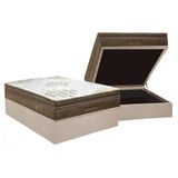 Cama Box Baú Casal: Colchão Molas Ortobom Gold Viscogel Pilow Touch + Base Clean(138x188)