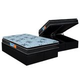 Cama Box Baú Queen: Colchão Probel D28 Premium Multi Firme + Base Black(158x198)