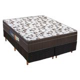 Cama Box Queen: Colchão Anatômico Polar D28/ep Orthoface + Base Crc Rústico Black(158x198)