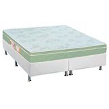 Cama Box King: Colchão Espuma D33 Castor Sleep Max + Base Crc Courano White(193x203)